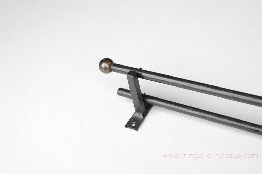 Tringle à Rideaux droite double sur mesure en fer forgé - tringle-a